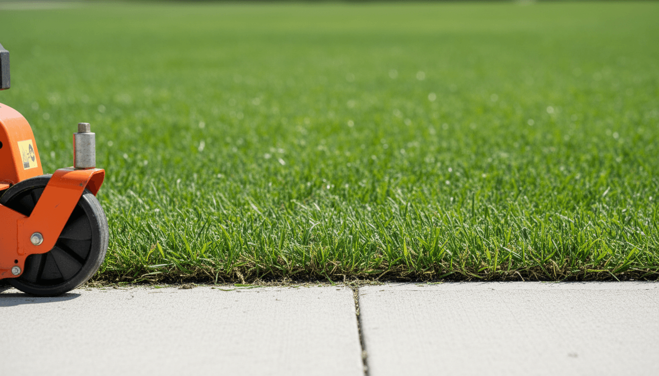 Tidy mowed lawn with crisp edges at Gastonia home